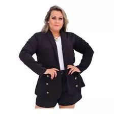 Blazer Feminino Max Sobretudo Social Alfaiataria Plus Size