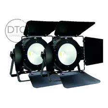 Kit 2 Par Led Cob 200w Branco Quente E Frio Dmx Com Bandoor