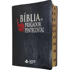 Bíblia Do Pregador Pentecostal Letra Extragigante Preta Luxo Com Índice Lateral