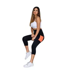 Calça Fitness Legging Capri Corsário Com Bolso Lateral