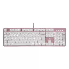 Teclado Gamer Game Factor Kbg400 Qwerty Blue Español Rosa 