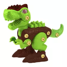 Brinquedo Monta Dino T-rex Verde 28 Peças 6302 Xplast