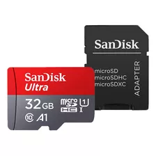 Sandisk Cartão De Memória Ultra Micro Sd 32gb + Adaptador Sd
