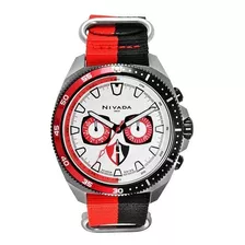 Reloj Nivadaclub Atlas, Cab, Acero/caucho Rojo Negro, Índice