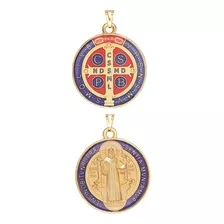 Medalha De São Bento Resinada Colorida 4,5cm