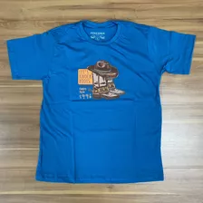 Camisa Infantil Masculina Pura Raça Estampa Texana E Chapéu