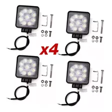 4 Faro Auxiliar Reflector 4x4 Led Off Road 27w 12v Camion