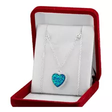 Conjunto Cadena + Dije Corazon Cristal Con Piedras Regalo 