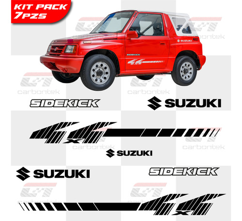 Kit Pack 7pzs Stickers Calcomana Suzuki Sidekick 4x4 Vitara Foto 3