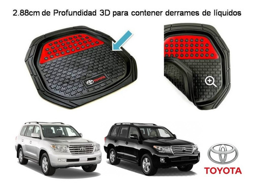 Tapetes 4pz Charola 3d Logo Toyota Land Cruiser 2007 A 2015 Foto 5