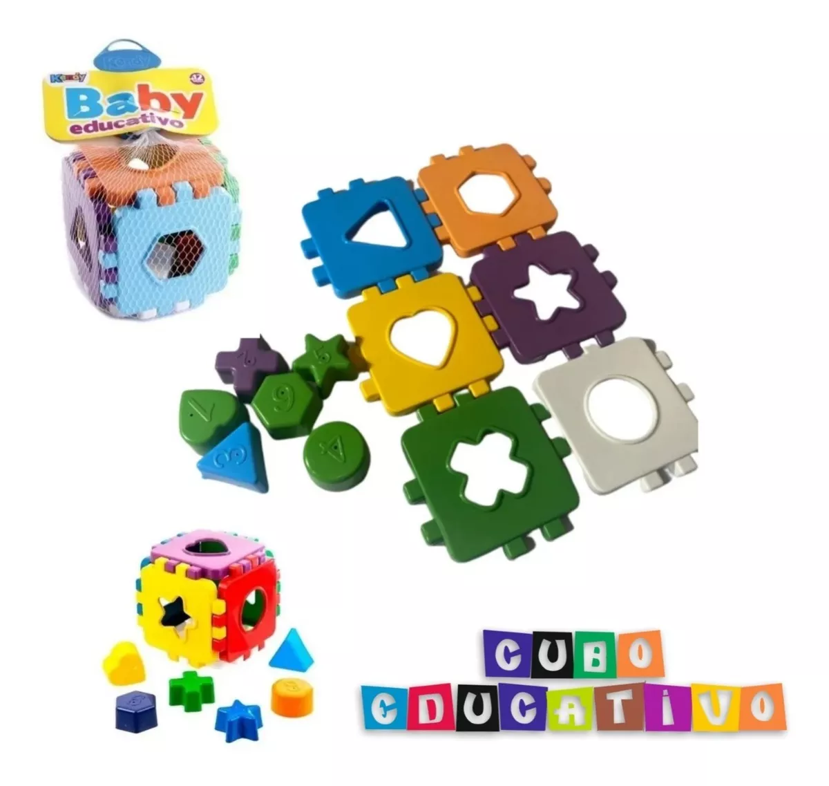 Brinquedo Educativo Didático Cubo De Montar Menino E Menina