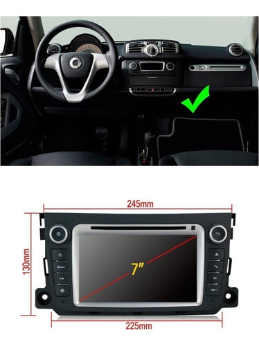 Android Smart Fortwo 2011-2015 Dvd Gps Touch Bluetooth Radio Foto 4