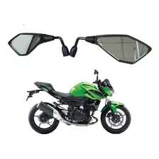 Retrovisor Kawasaki Z400 Haste Curta 90° Lente Plana Prata