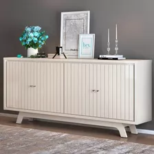 Buffet Aparador 180 Cm 4 Portas Mércuri Off White Dj Móveis