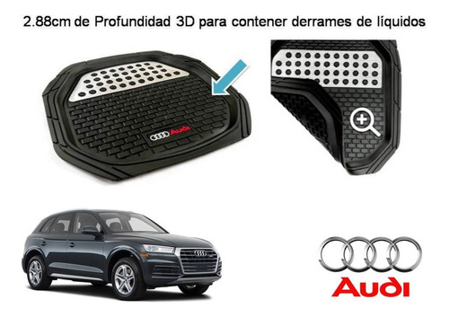 Tapetes 4 Piezas Charola 3d Logo Audi Q5 2018 A 2022 2023 Foto 4