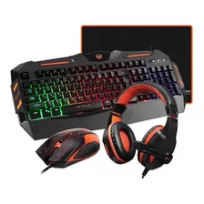 Kit 4 En 1 Teclado+mouse + Mousepad +audifono Meetion C500