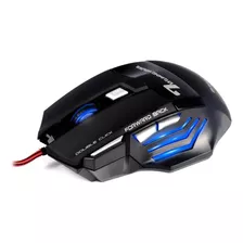 Mouse Para Jogo Briwax X7 Pro Preto 3200dpi Usb Led 7 Botões