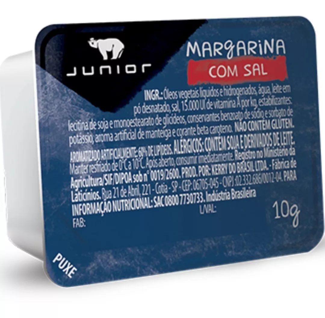 Margarina Com Sal Junior Blister Sachê 10g - Caixa 192 Und