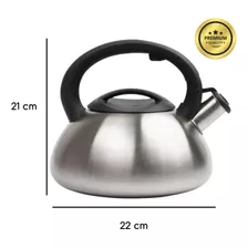 Chaleira Inox 3 Lts Fogão Indução Apito Alta Qualidade