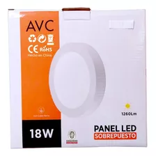 Pack X10 Foco Panel Plafón Led Sobrepuesto 18w Avc Luz Fría