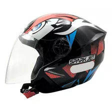 Capacete Ebf Spark Jet Dragon Preto E Vermelho Tam 56