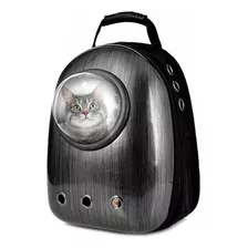 Mochila Transportadora Para Animales Gatos Perros Pequeños Color Gris