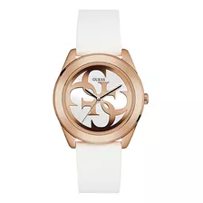 Reloj Guess W0911l5 Para Mujer Acero Inoxidable Color De La Malla Blanco Color Del Bisel Rosé Color Del Fondo Blanco