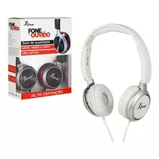 Headphone Fone De Ouvido Fio P2 Microfone Branco Kp-423 Knup