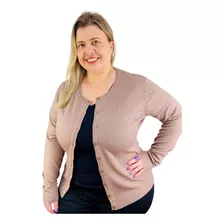 Cardigan Feminino Aberto Trico Suéter - Plus Size G1 G2 G3 