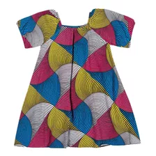 Vestido Roupa Infantil Nanai Manga Curta Colorido Em Viscose