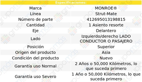 1 Asiento Resorte Izq/der Del Sup Strut-mate Imperial 90-93 Foto 2