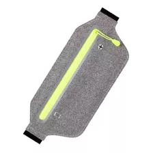 Cangurera Deportiva Con Bolsa Para Celular Resistente Gris