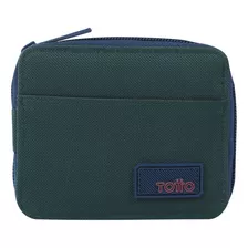 Billetera Totto Para Hombre Maldonado Mediana Color Verde Diseño De La Tela Rayado