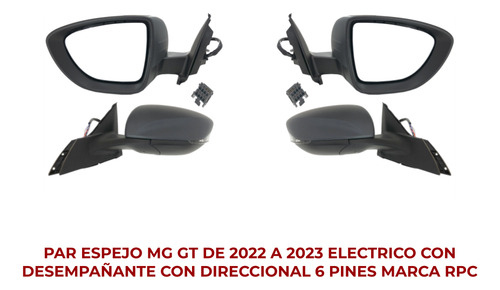 Par Espejo Mg Gt 2022-2023 Elec C/desemp C/direcc 6 Pin Ore Foto 2