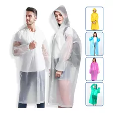 Capa De Chuva Transparente Impermeável Pvc Com Capuz