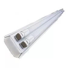 Calha Sobrepor Com 2 Tubo Led 18w G13 Branco Frio Completa