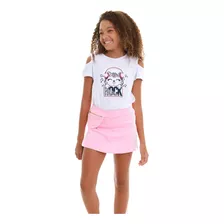 Conjunto Menina Blogueirinha Infantil Juvenil Short Saia