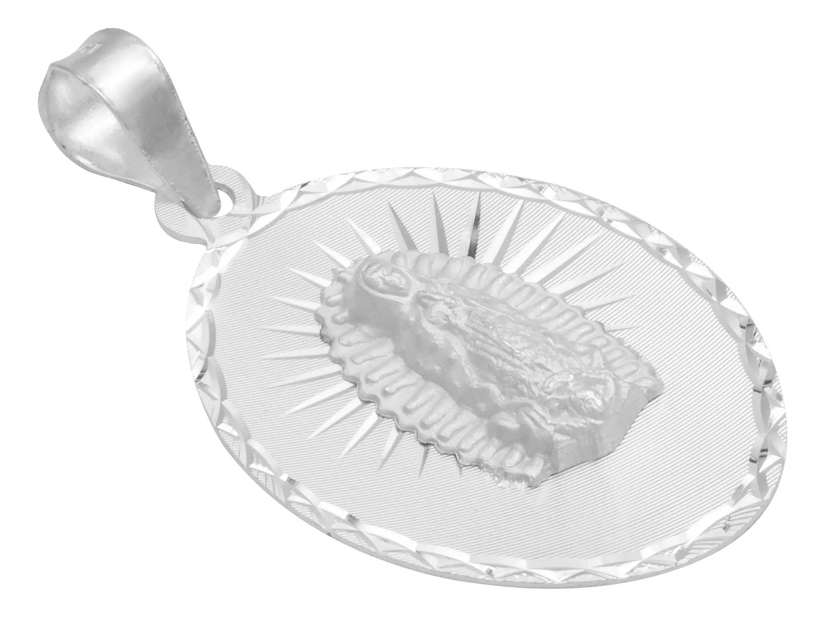 Dije Estrella Virgen de Guadalupe Plata 925 Diamantada Religioso - Imagen 1