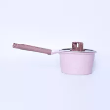 Panela Antiaderente Revestimento Mármore Cerâmico 16cm Rosa