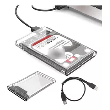 Case Gaveta Hd Sata Externo 2.5 Usb Notebook Trasparente Usb