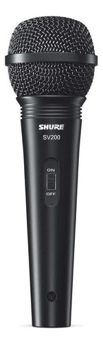 Micrófono Dinámico Shure Sv200 Cardioide Con Cable Color Negro