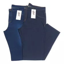 Kit C/ 2 Calças Jeans Masculina Plus Size Tradicional