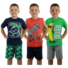 Kit 3 Conjuntos Menino Infantil Verão Masculino 1 A 8 Anos