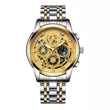 Reloj Multifuncional Esqueleto Informal Para Hombre