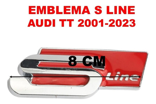  Emblema S Line Audi Tt 2001-2023 Rojo/cromo Foto 4