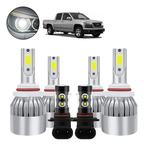 Para Gmc Kit De Luces Led 8000lm Luz Alta+baja+niebla Foto 9