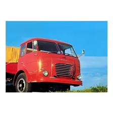 Quadro Vintage 20x30: Caminhão Fnm 210 / Vermelho # Novo Okm