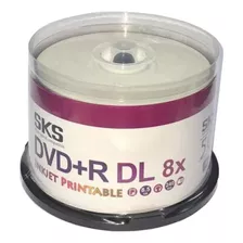 Disco Virgen Dvd+r Dl Sks Imprimible De 8x Por 50 Unidades