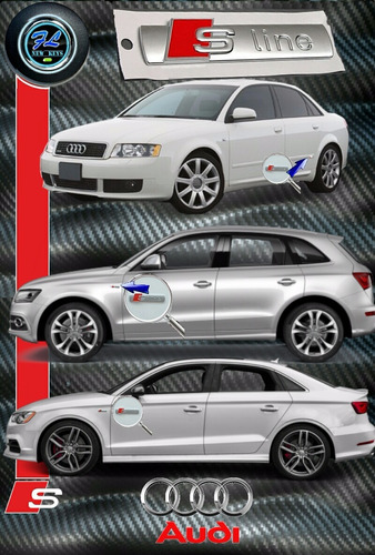 Par De Emblemas Audi Sline Metal Autoadherible Plata Matte  Foto 7