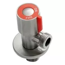 Llave Arresto 1/2 X 1/2 De Acero Inoxidable Con Roseta 